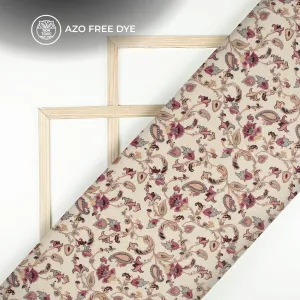 Attractive Red Floral Digital Print Crepe Silk Fabric