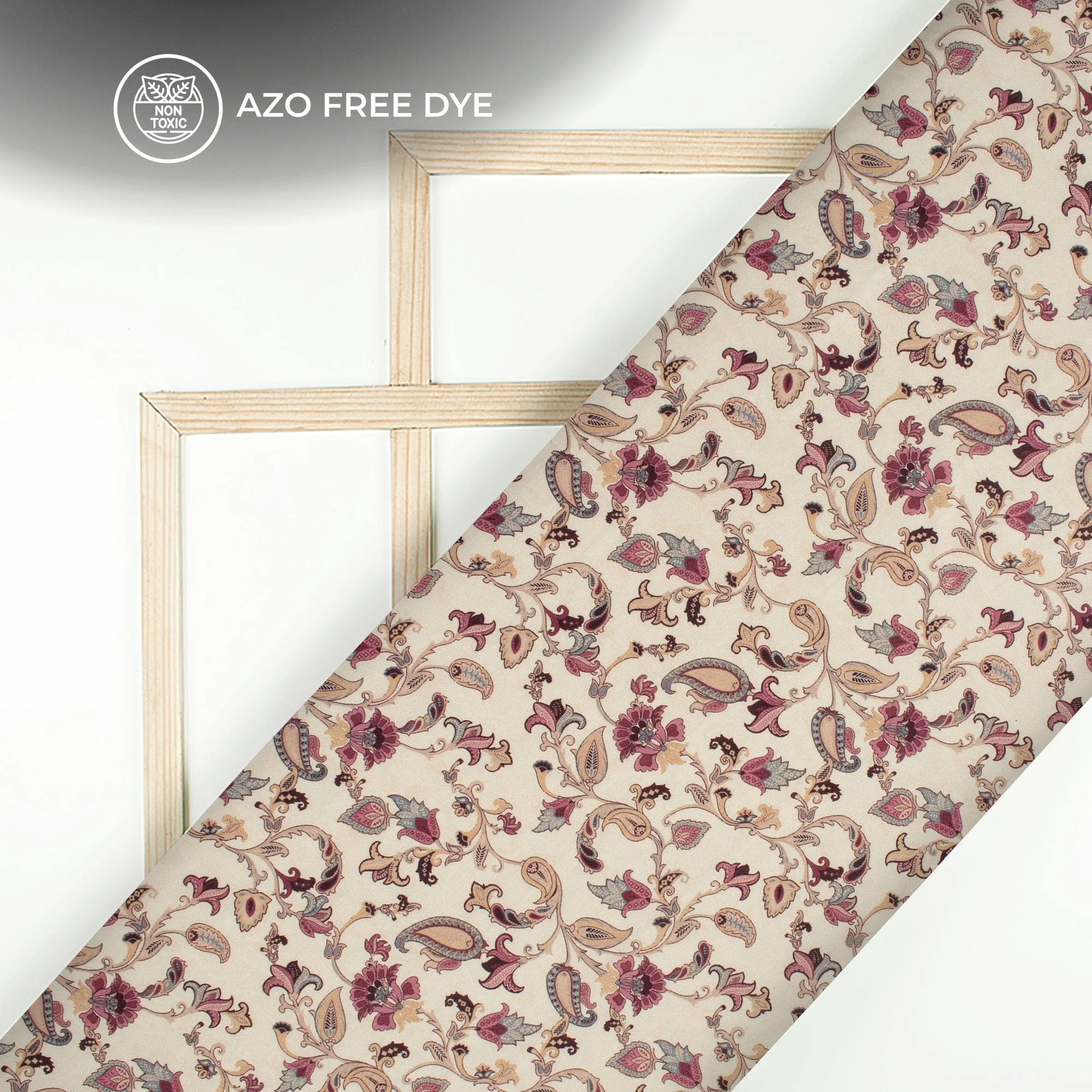 Attractive Red Floral Digital Print Crepe Silk Fabric