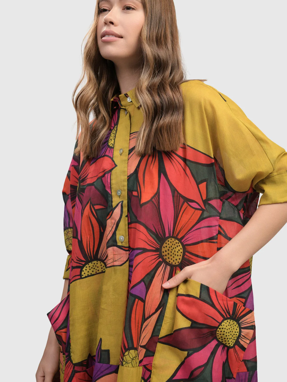 Bali Dreams Trapeze Shirt Dress, Bouquet