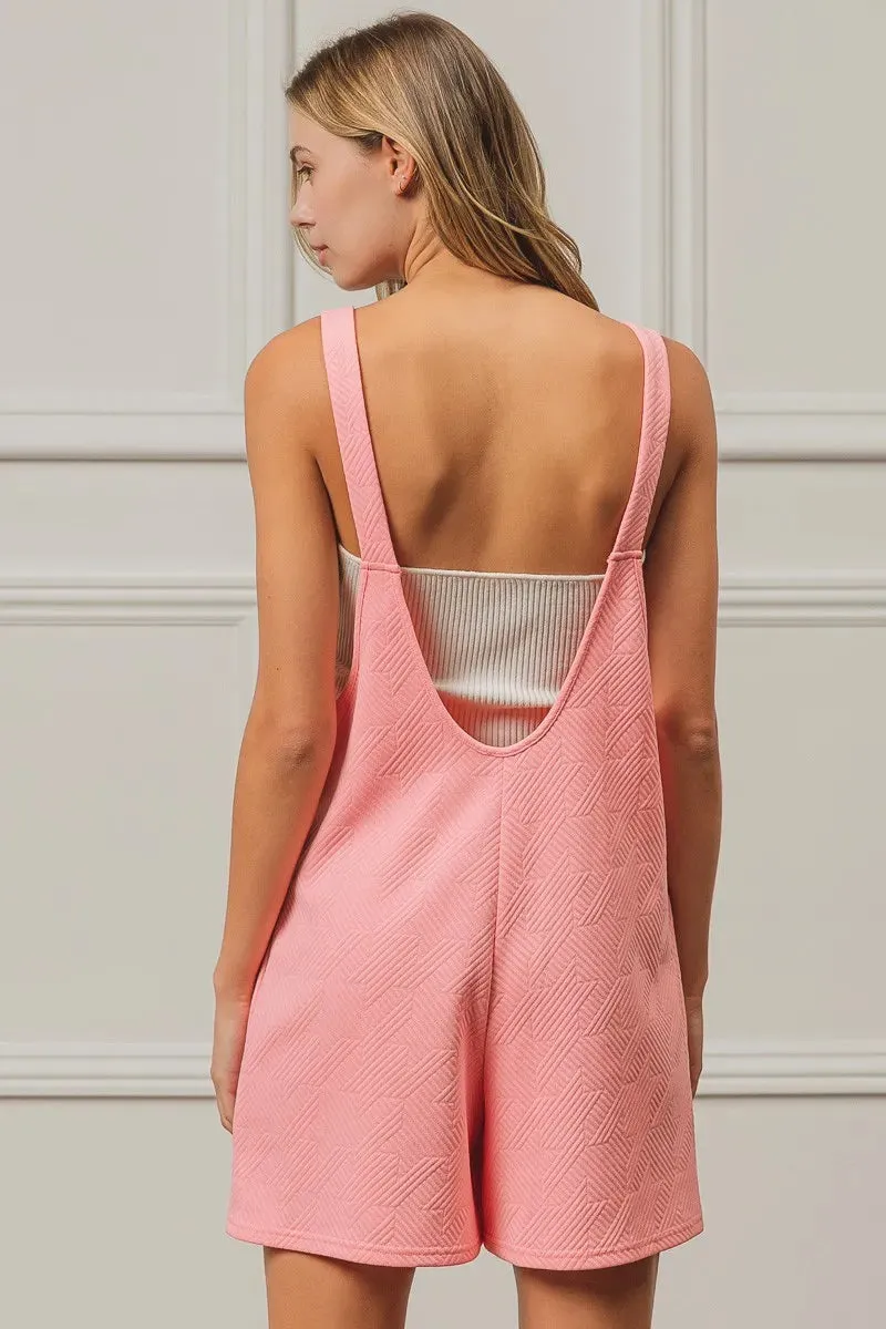 BiBi Texured Jacquard Romper with Side Pockets