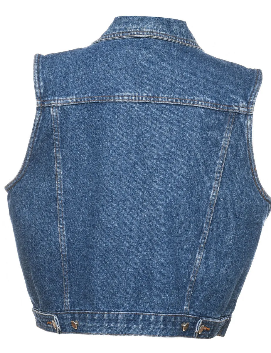 Bill Blass Denim Jacket Vest - L