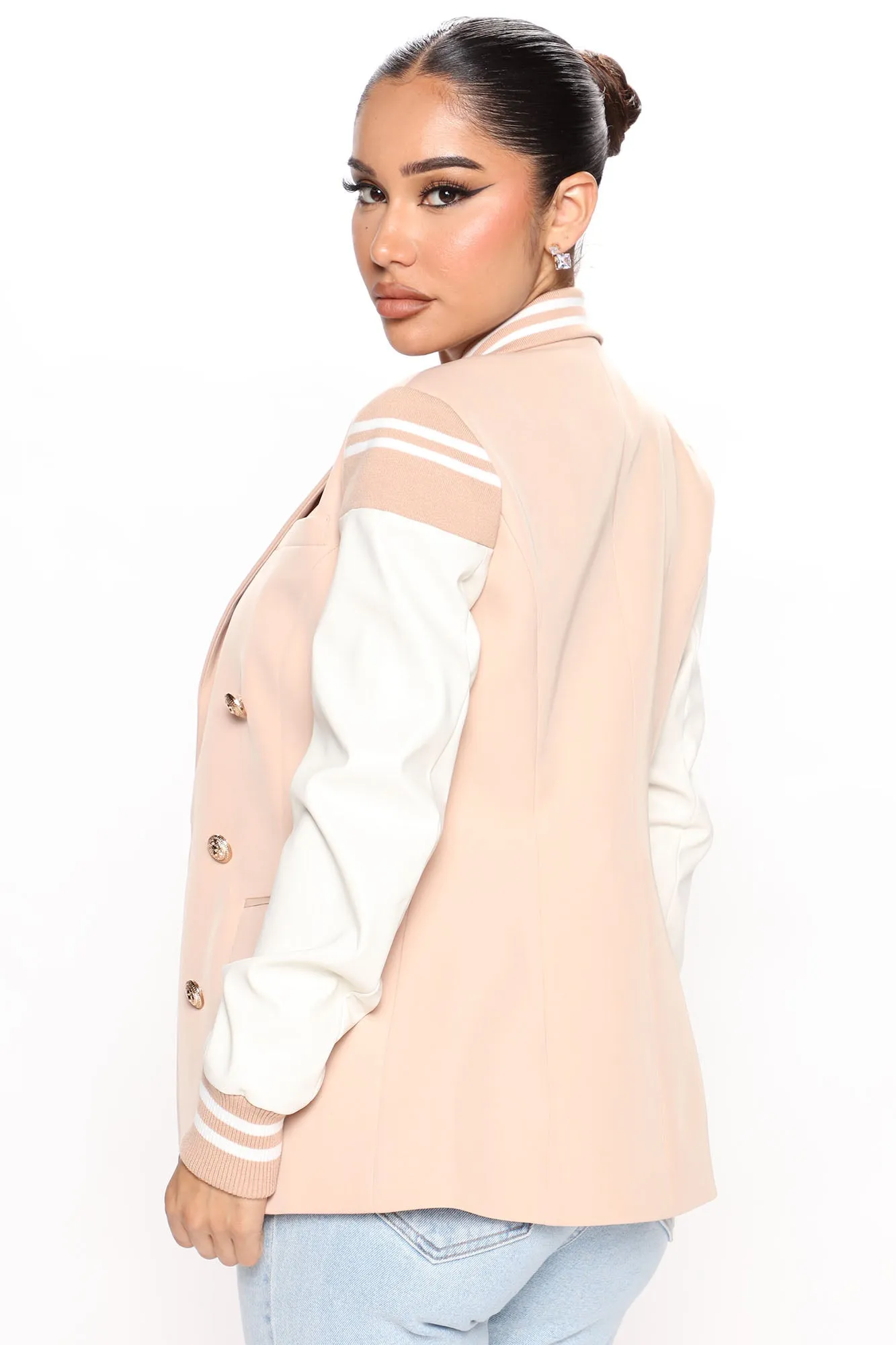 Blaire Bomber Blazer - Nude/combo
