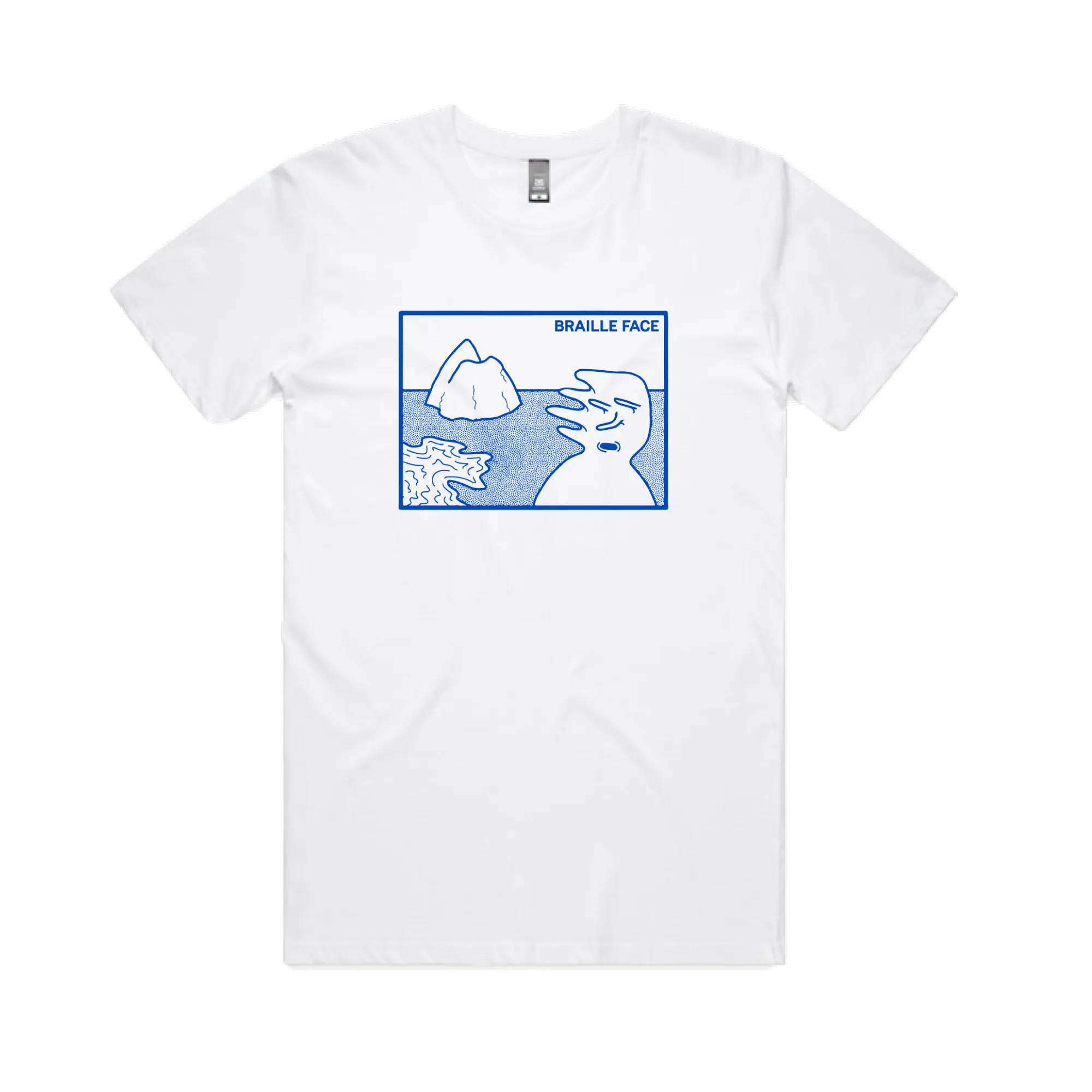 Braille Face / Iceberg Tee / White