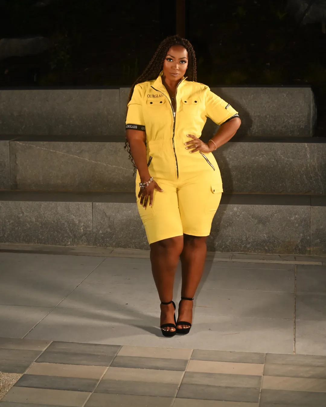 Catching Flights Romper  Yellow
