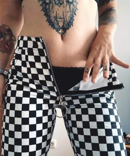 Checkered Life Zip Pants