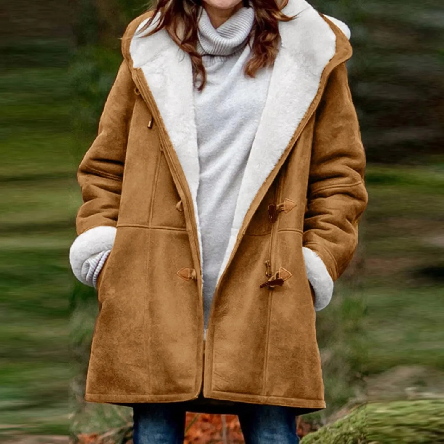 ChicCrate Winter Coats for Women Fleece Sherpa Jacket Fuzzy Hoodie Plush Sweatshirt Long Sleeve Cute Tops Winter Warm Outwear