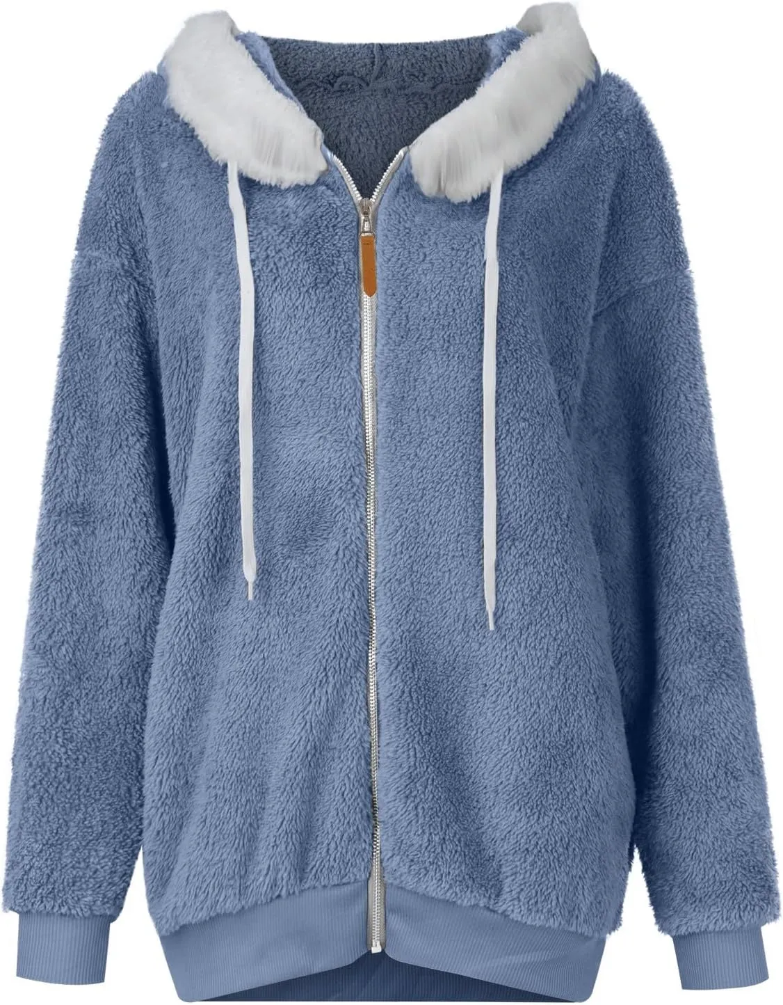 COTECRAM Women's 2023 Winter Warm Sherpa Lined Coat Fashion Plus Size Fleece Jackets Zip Up Hoodies Plush Sweatshirt Outwear
