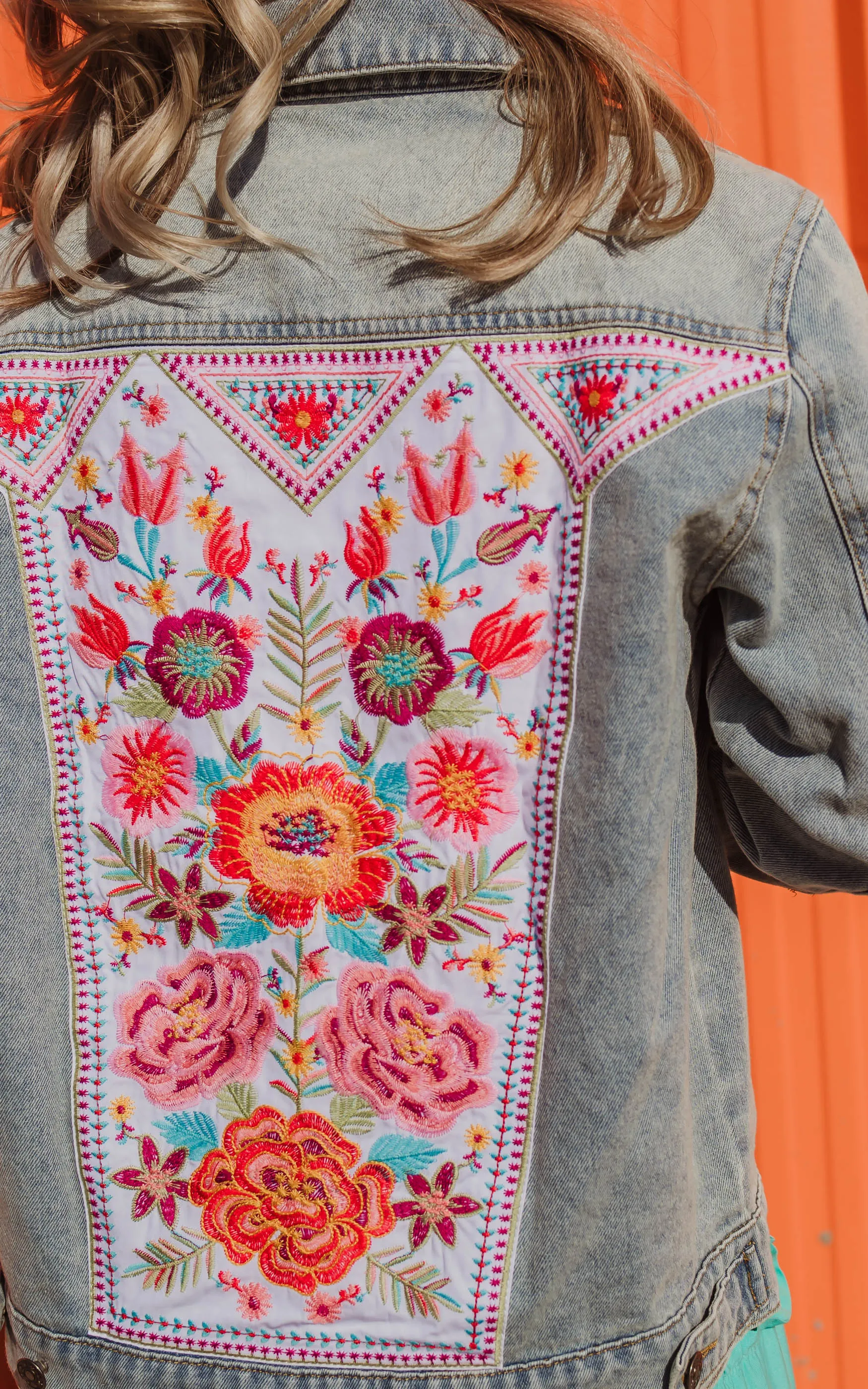 Embroidered Denim Jacket- Andree by Unit