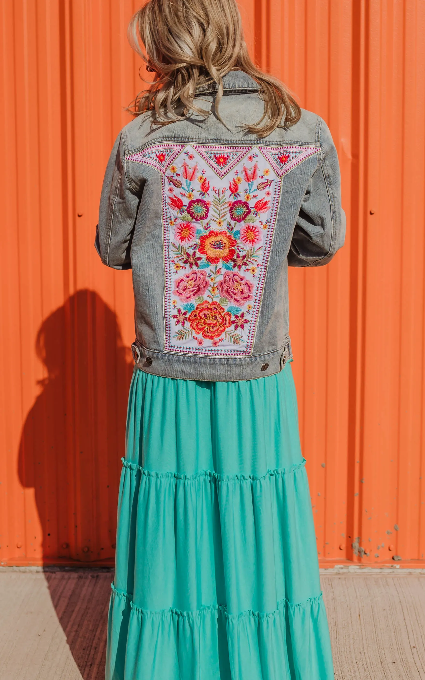 Embroidered Denim Jacket- Andree by Unit