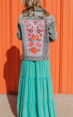 Embroidered Denim Jacket- Andree by Unit