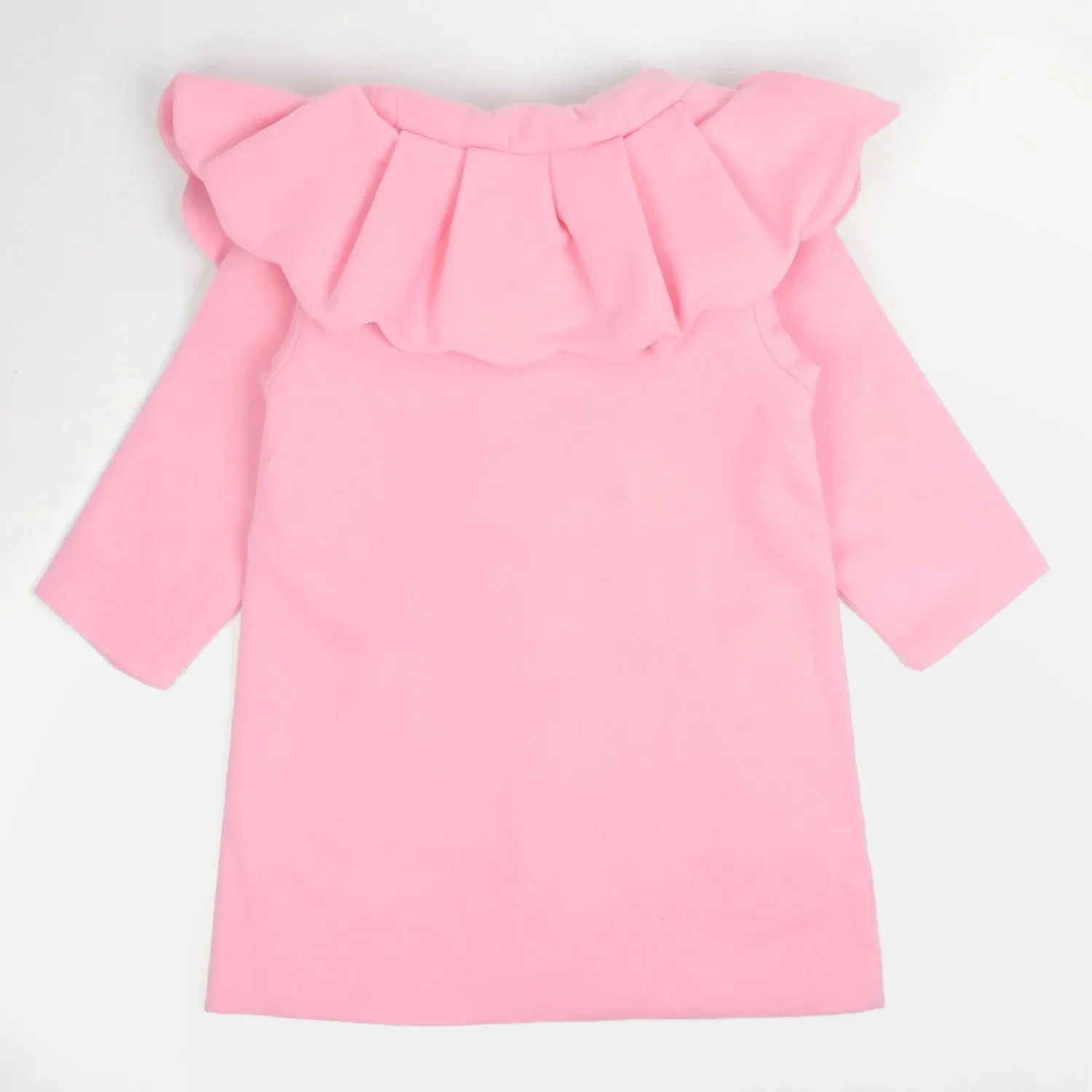 Girls Woolen Trench Coat - Pink