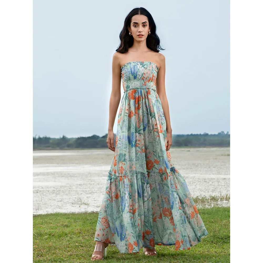 House of Soi Blue Printed Jumpsuit