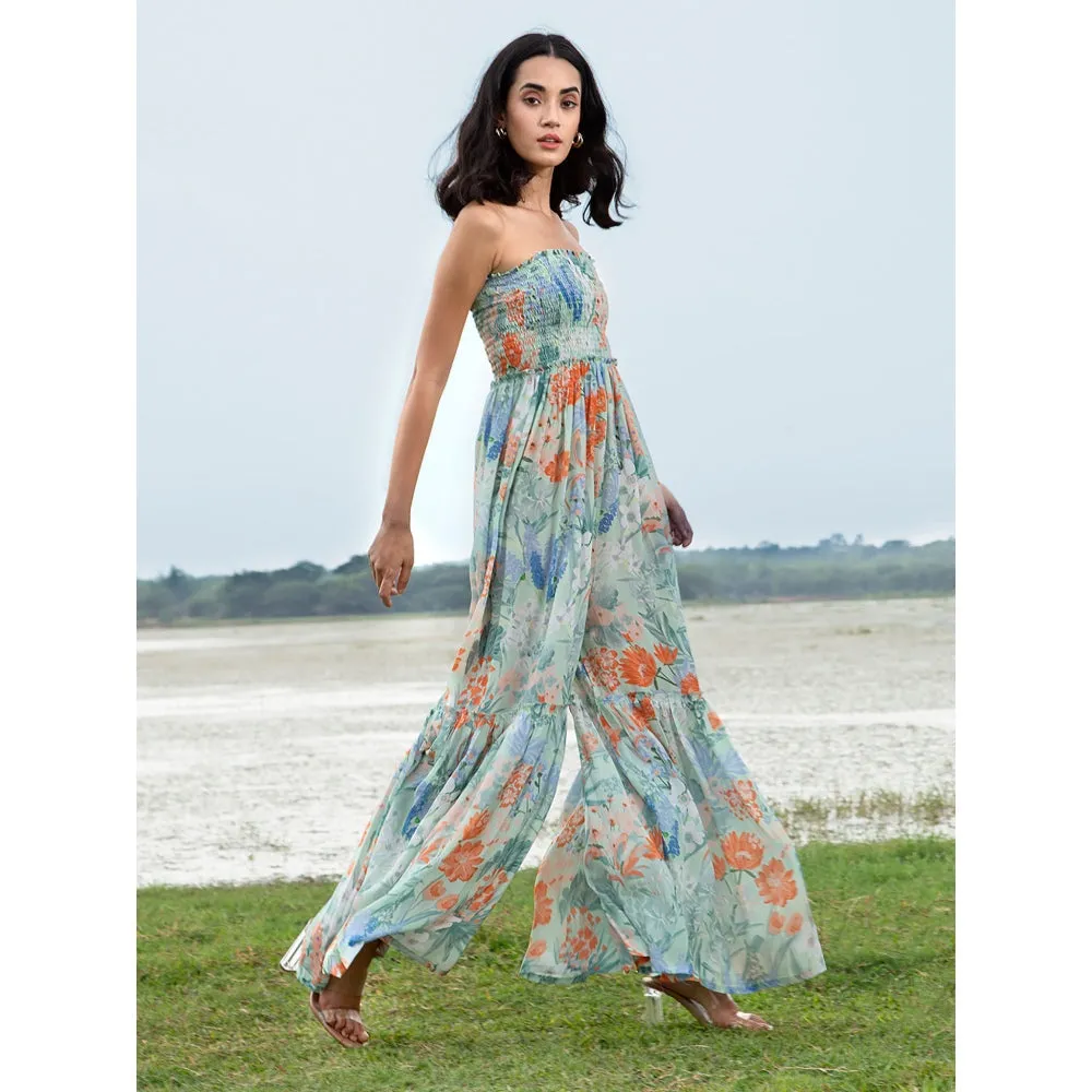 House of Soi Blue Printed Jumpsuit