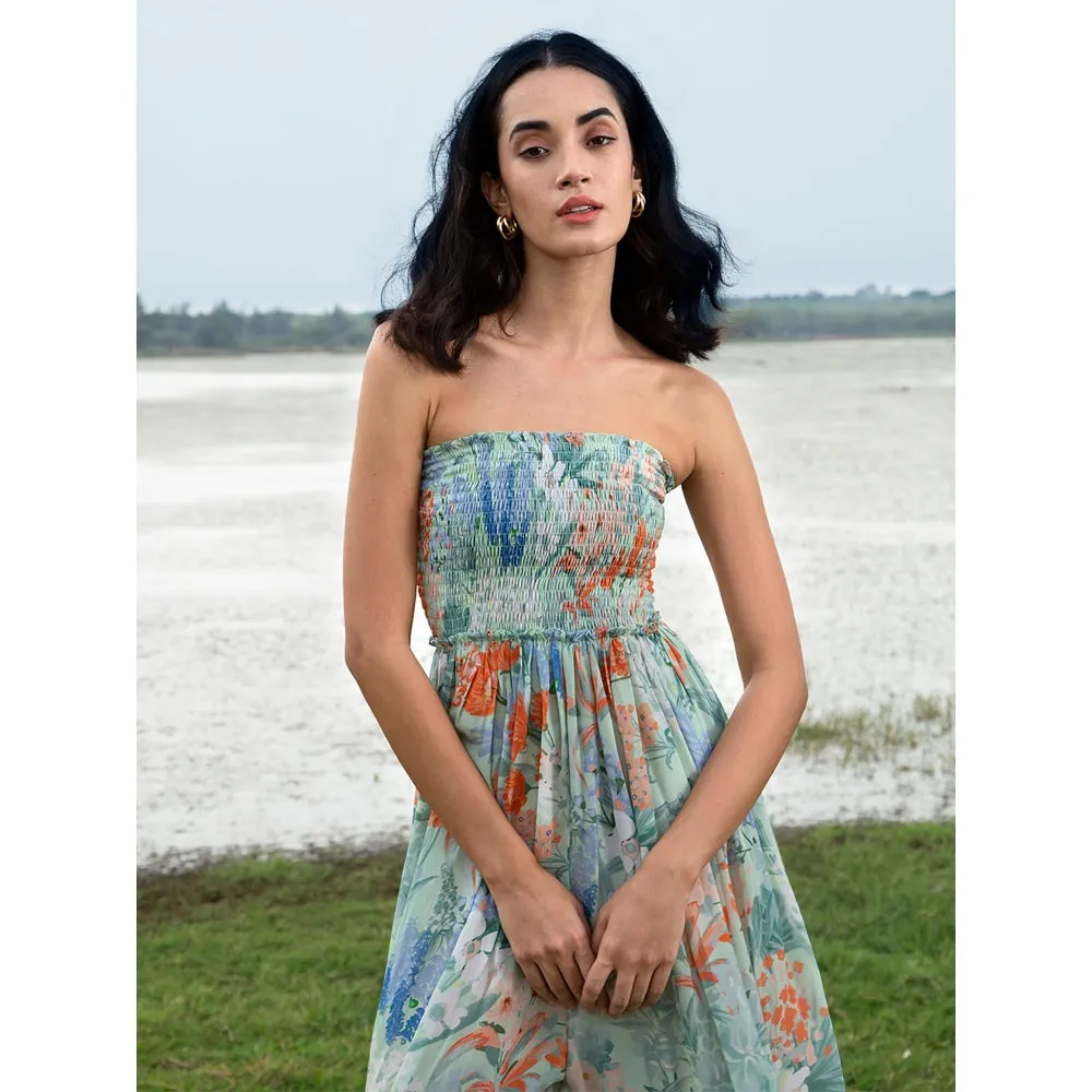 House of Soi Blue Printed Jumpsuit