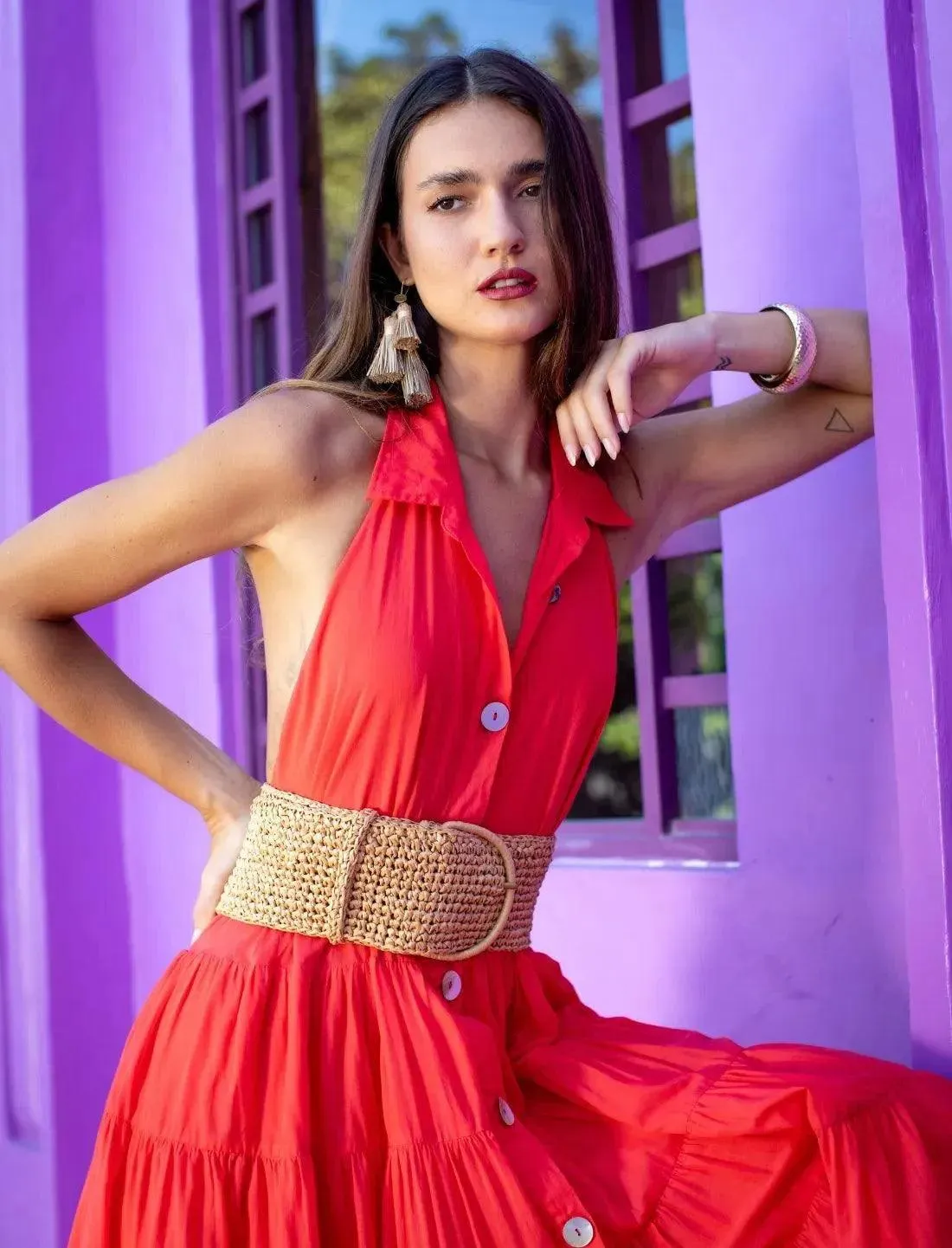 ISABELLA SINGLE WRAP BELT- BASKET WEAVE