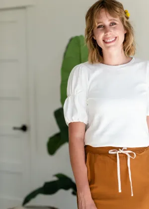 Ivory Bubble Sleeve Top - FINAL SALE