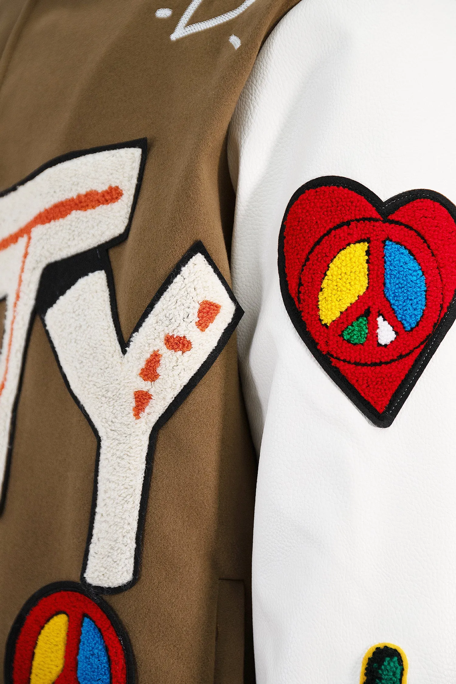 Men's Unity Peace & Love Wool Varsity Jacket