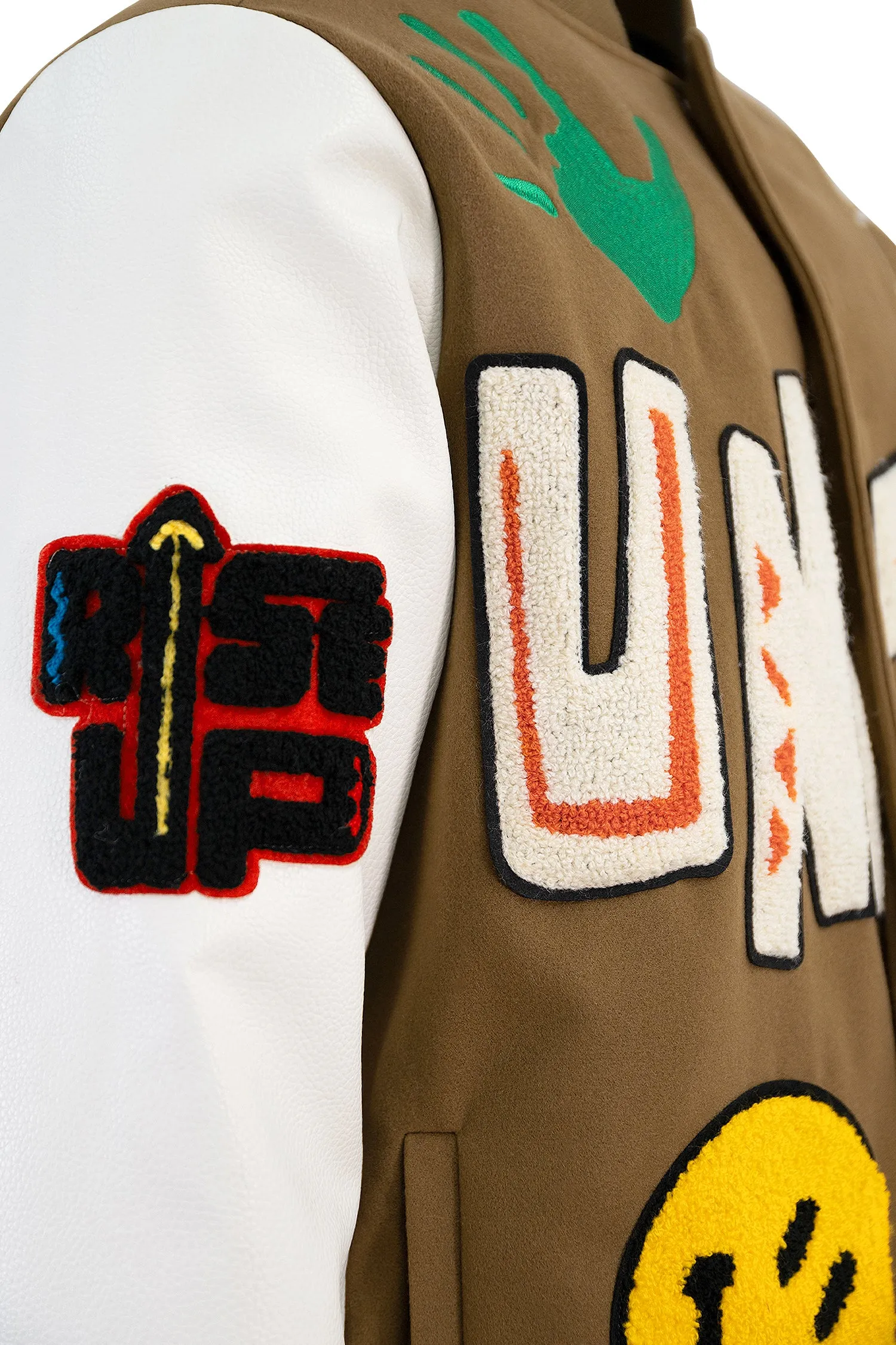 Men's Unity Peace & Love Wool Varsity Jacket