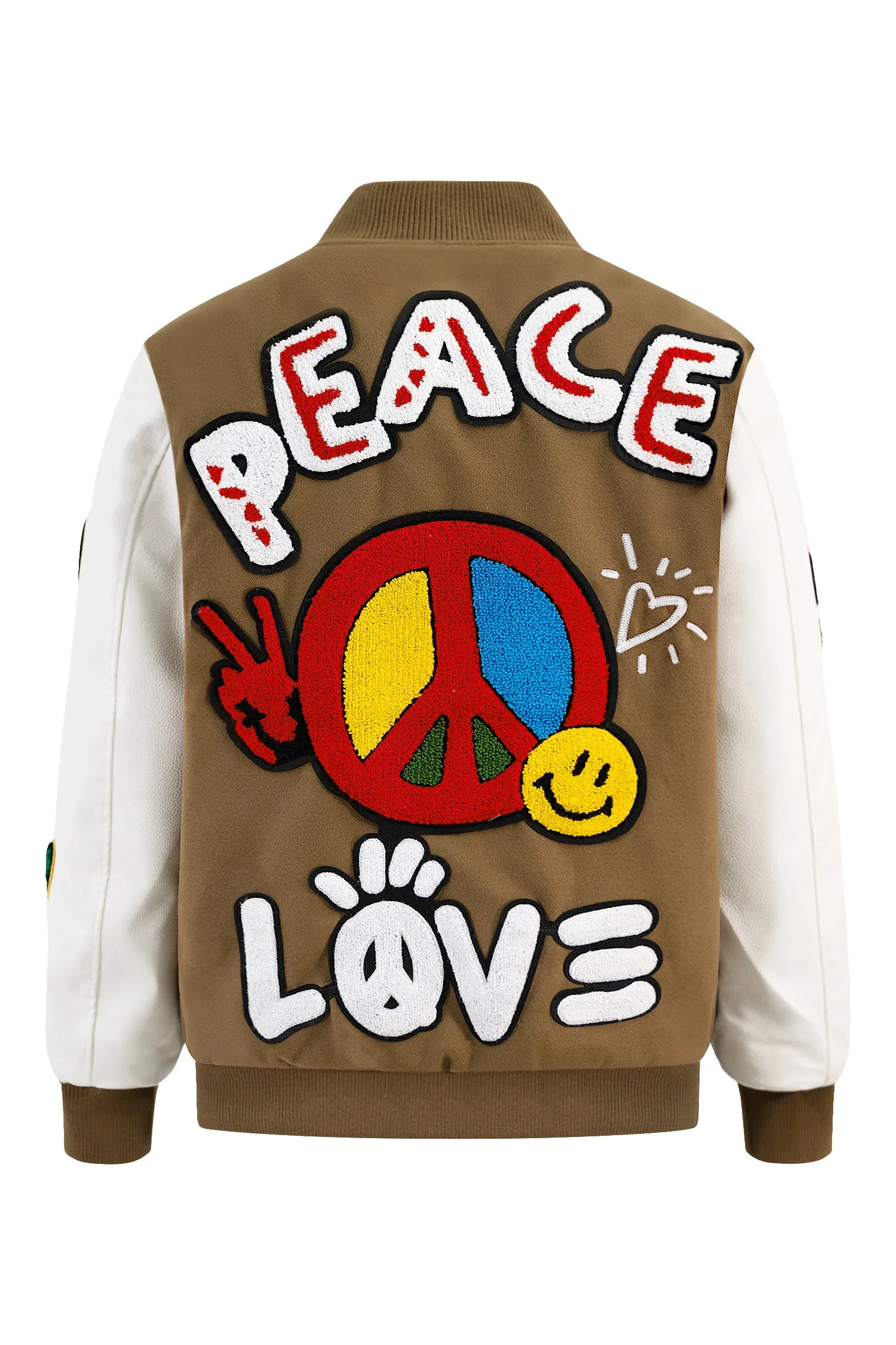 Men's Unity Peace & Love Wool Varsity Jacket