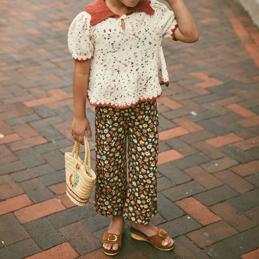 Misha & Puff Child A-Pants Bark Brown Brimfield Floral