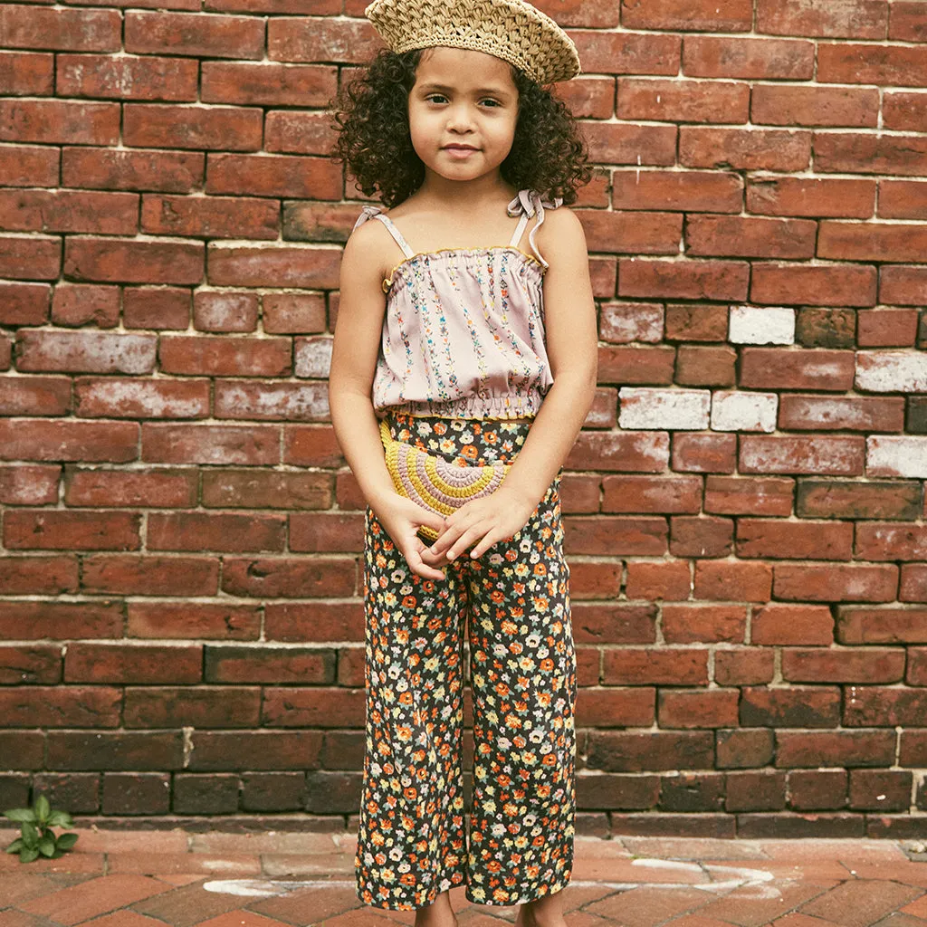 Misha & Puff Child A-Pants Bark Brown Brimfield Floral