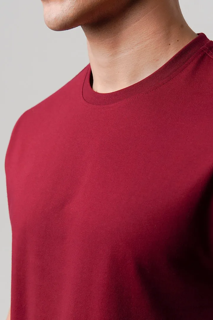 Regular Fit Crew Neck T-Shirt - Maroon