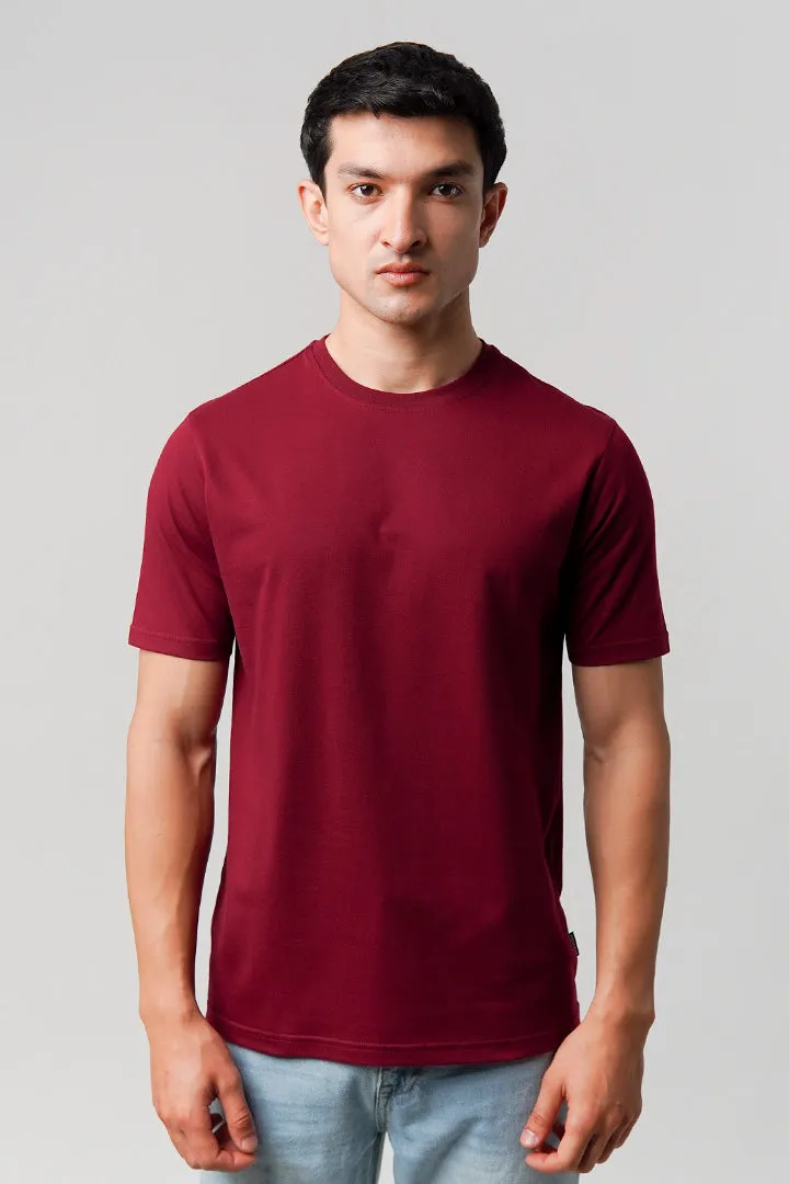 Regular Fit Crew Neck T-Shirt - Maroon