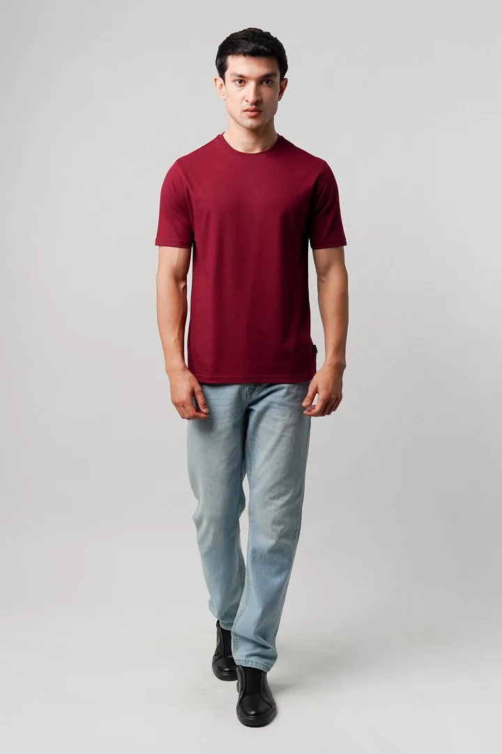 Regular Fit Crew Neck T-Shirt - Maroon