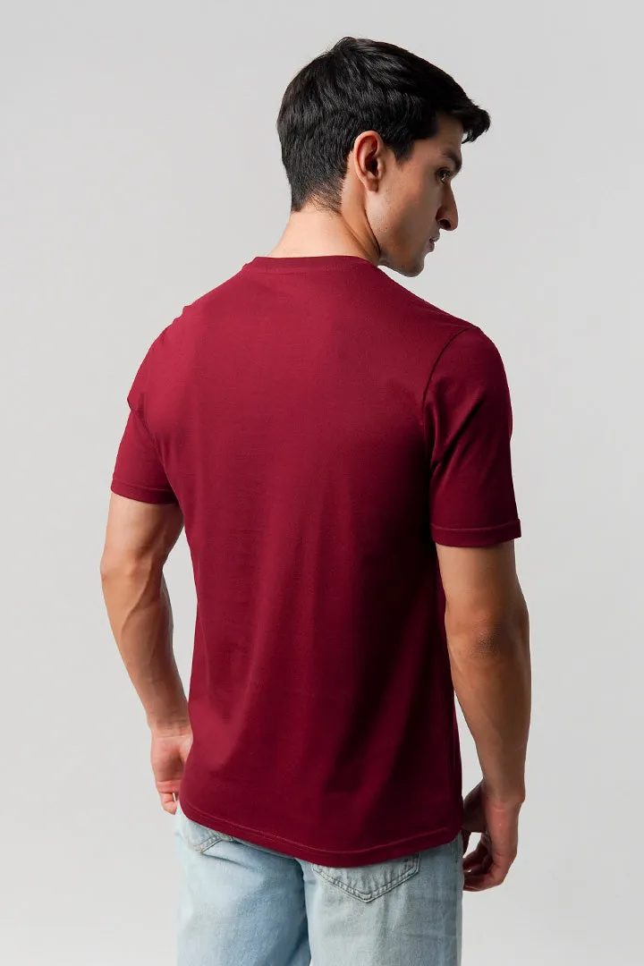 Regular Fit Crew Neck T-Shirt - Maroon