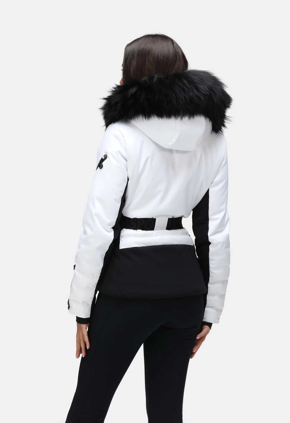 Black Sportalm Jacket with Fur Trim