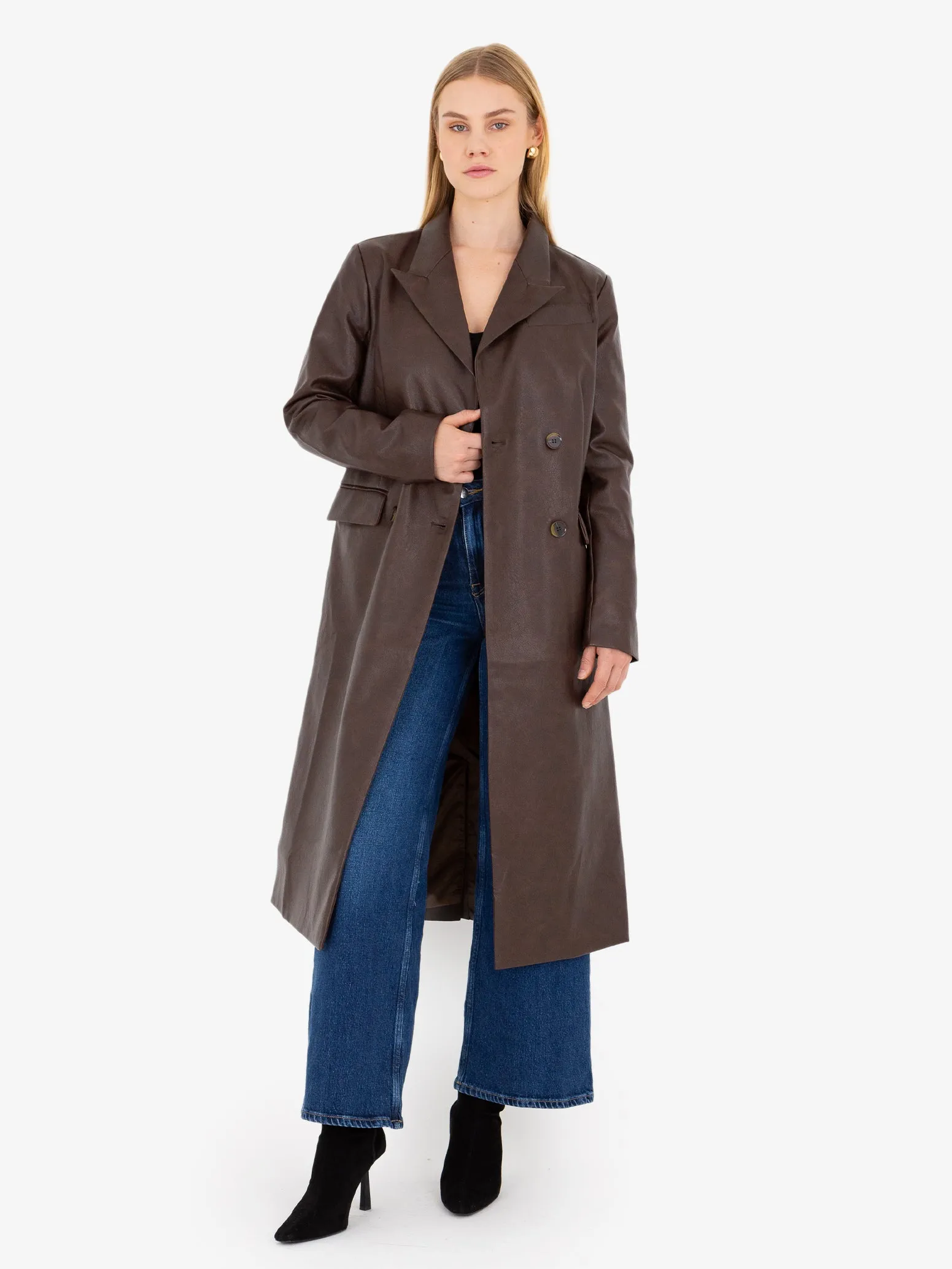 Viena Faux Leather Coat