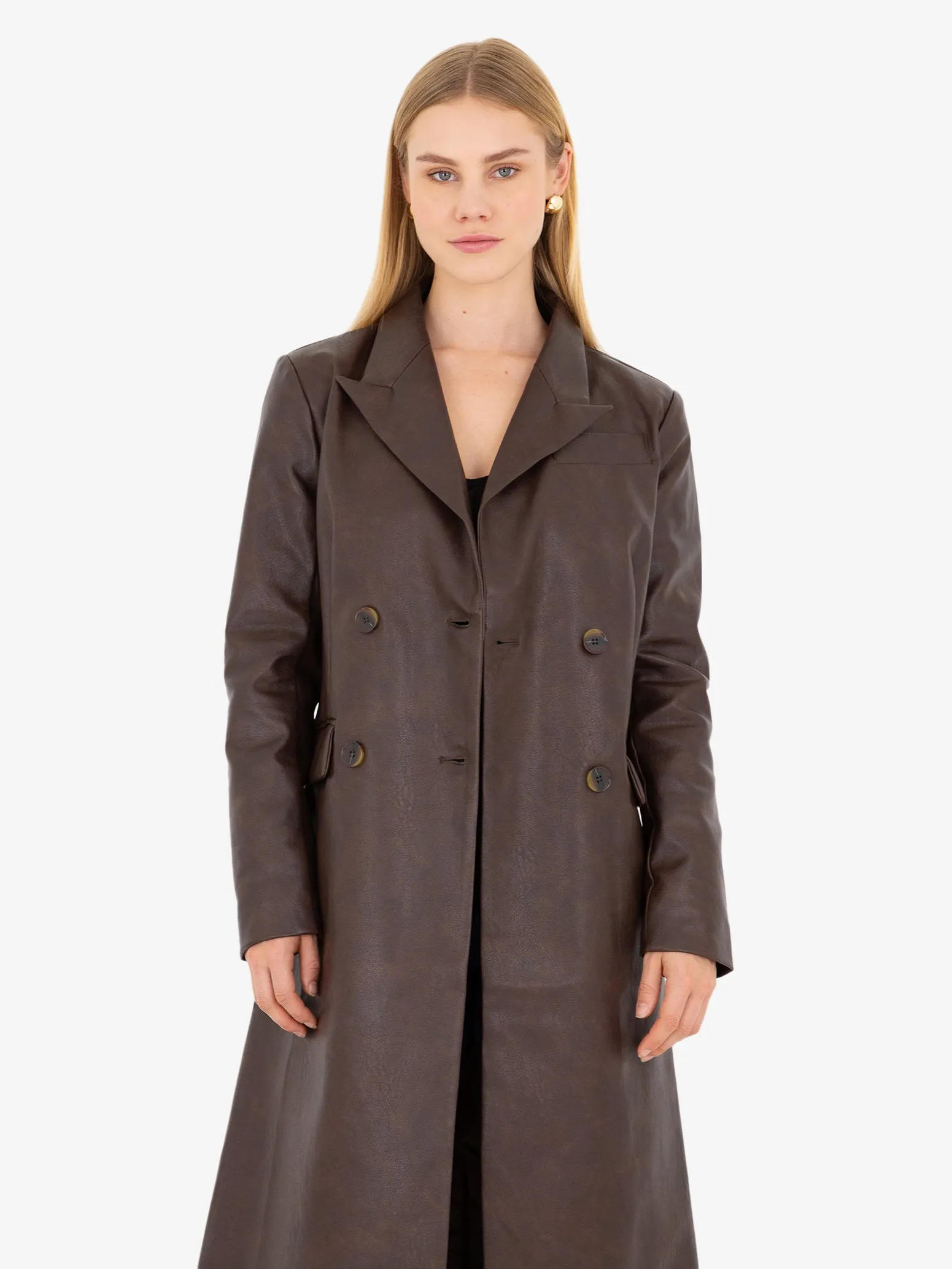 Viena Faux Leather Coat