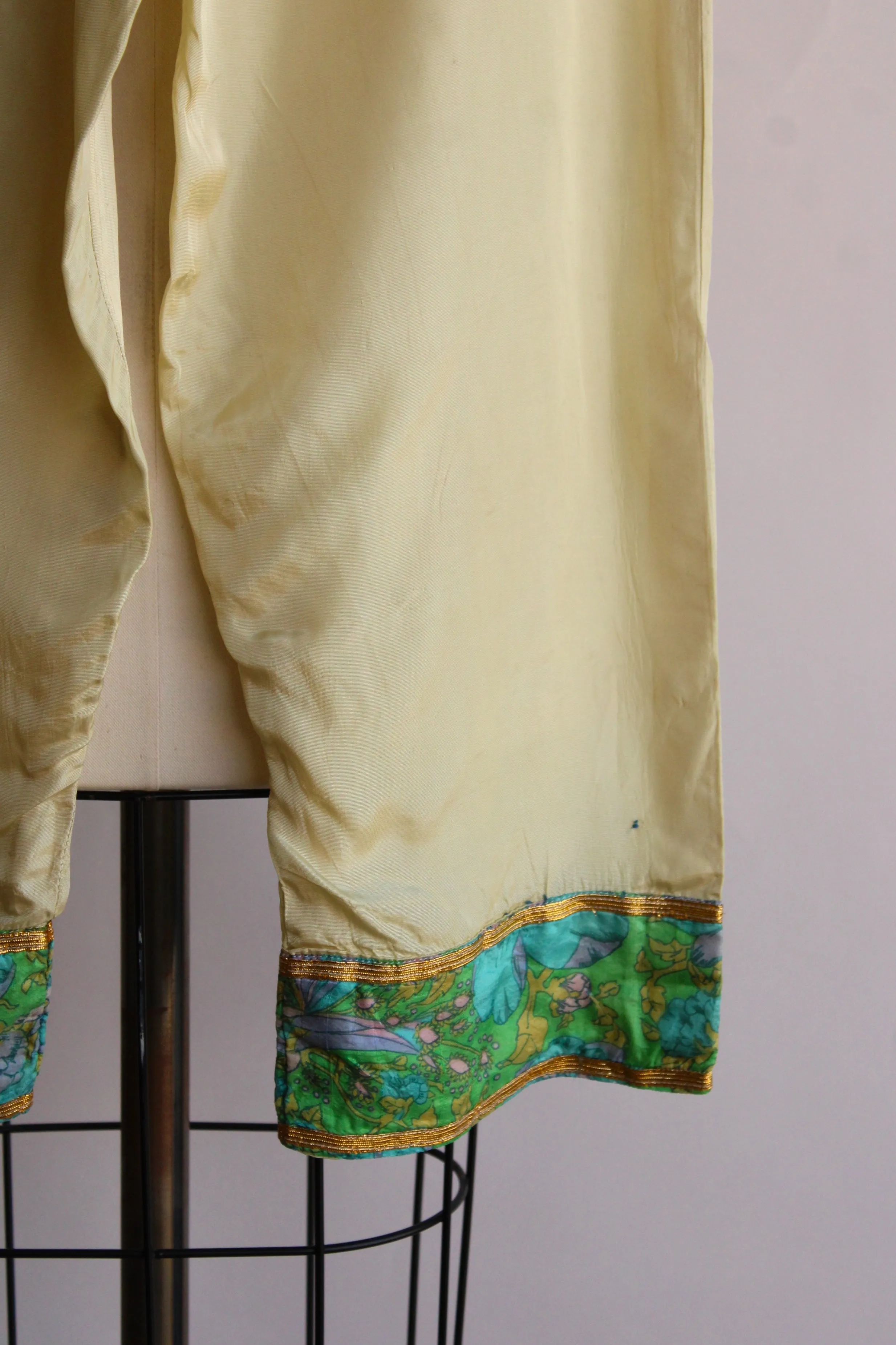 Vintage 1950s 1960s Hollywood Costume Pants Yellow Asian Wide Legged