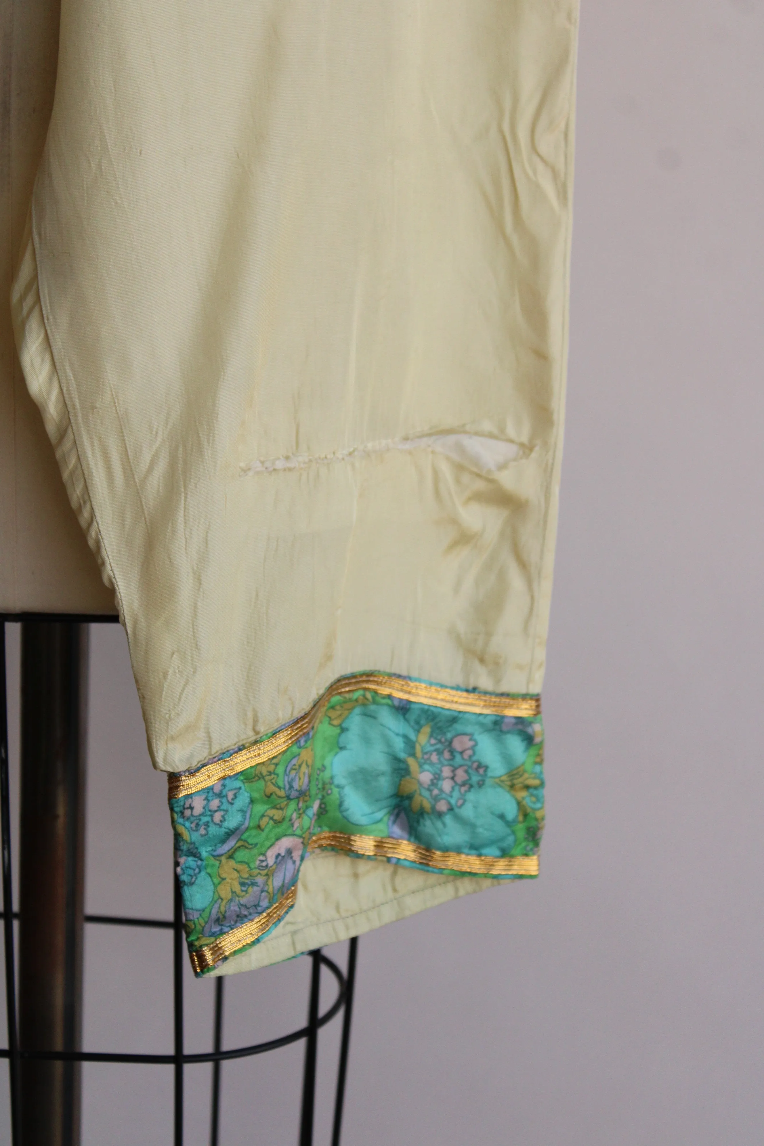 Vintage 1950s 1960s Hollywood Costume Pants Yellow Asian Wide Legged