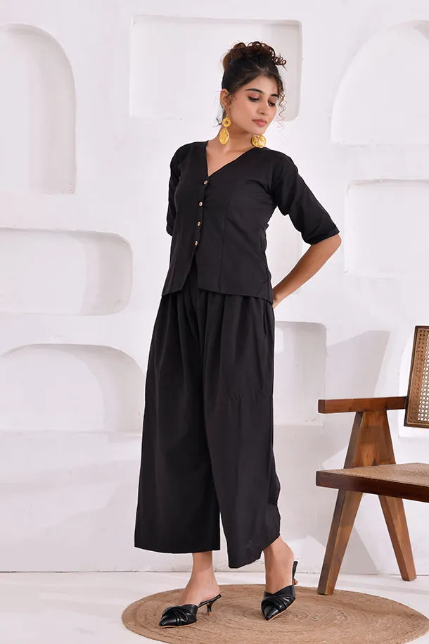 Vivid Vibes Black Co-Ord Set
