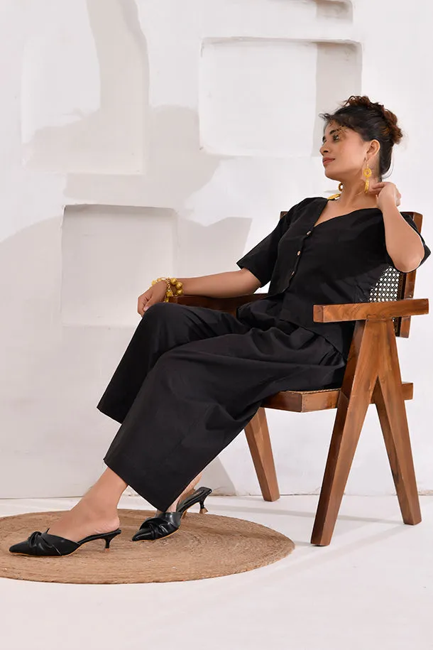 Vivid Vibes Black Co-Ord Set
