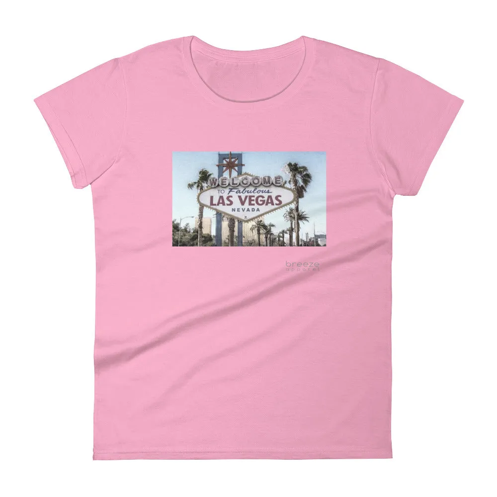 'Welcome to Vegas' women's short-sleeved shirt (13 colors)