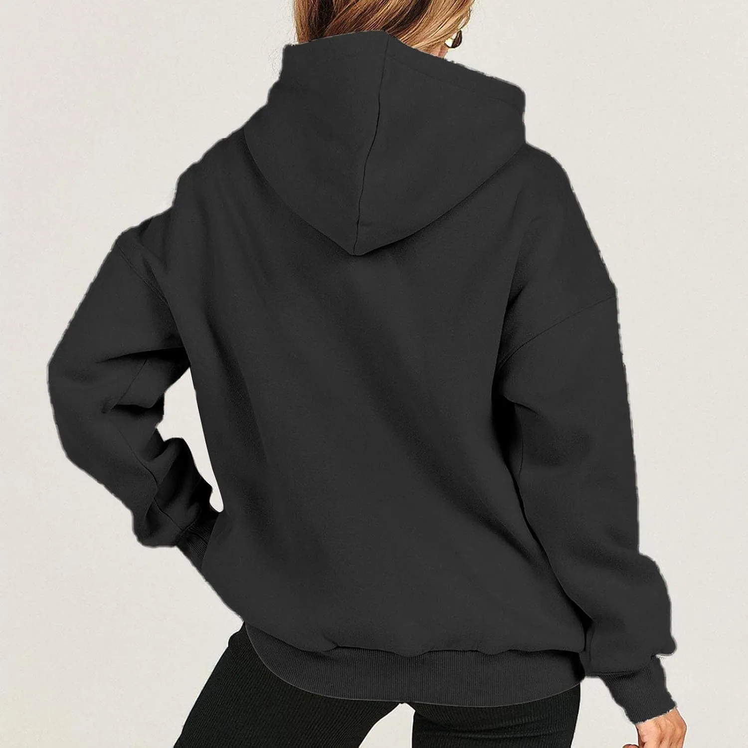 Winter Sweatshirts for Women Casual Solid Color Pullover Hoodies Drawstring Long Sleeve Sweatshirt Regular Shirts