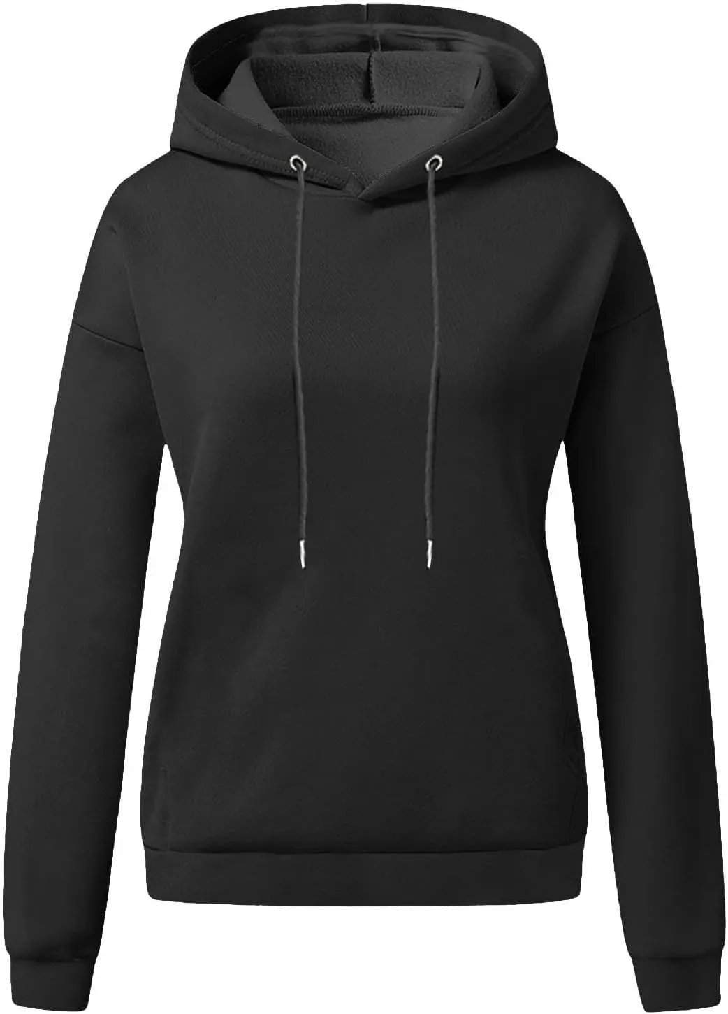 Winter Sweatshirts for Women Casual Solid Color Pullover Hoodies Drawstring Long Sleeve Sweatshirt Regular Shirts