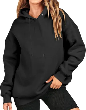 Winter Sweatshirts for Women Casual Solid Color Pullover Hoodies Drawstring Long Sleeve Sweatshirt Regular Shirts